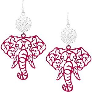 Alabama Elephant Earrings l Roll Tide Earrings l Game Day Earrings